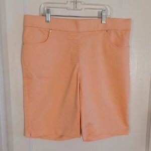 Coral Bay Orange Bermuda Shorts Classic Tailored Design Size 8 Pull On Shorts